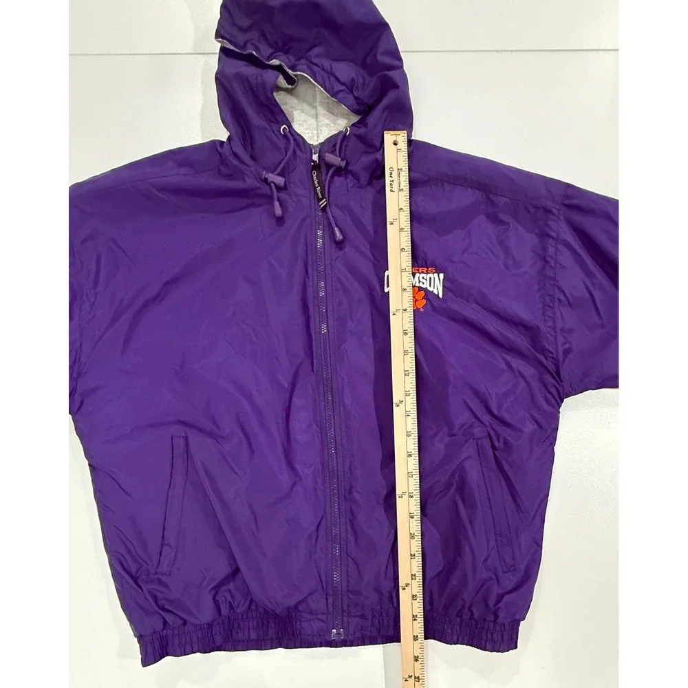 Charles River Clemson Tigers Purple Nylon Hooded Lined Jacket Men's Medium M116 - Picture 11 of 12